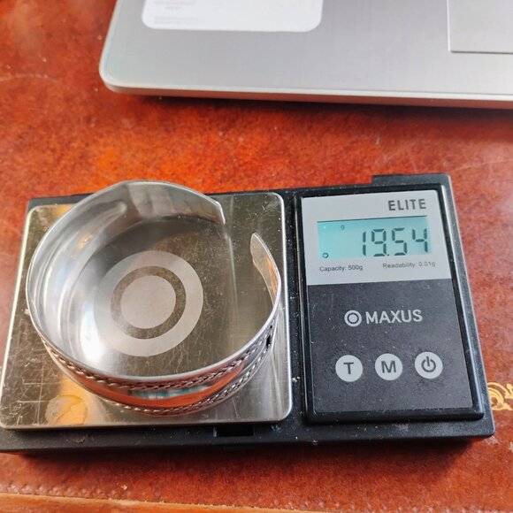 Vintage Sterling Silver Cuff Bracelet Celtic Style Braided Edge Swirl Design - Picture 8 of 9